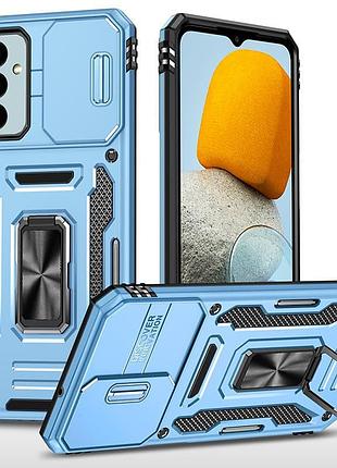 Ударостійкий чохол camshield army ring для samsung galaxy a14 4g/5g блакитний / light blue