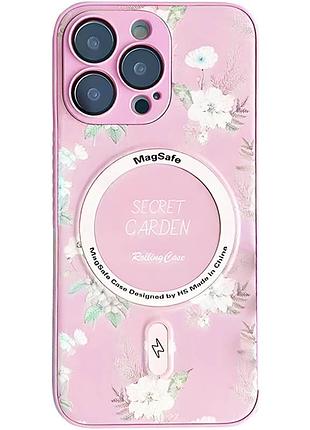 Прочная tpu накладка pc secret garden технология magsafe для iphone 16 pro max pink