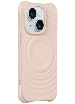 Чохол-накладка tpu orbit об'ємний 3d дизайн із magsafe для apple iphone 15 pink