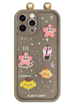Чохол tpu toys case with ears для apple iphone 15 pro (6.1") brown