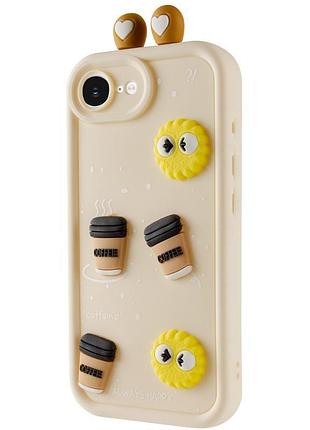 Чехол tpu toys case with ears для apple iphone 16e (6.1") sand