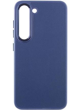 Кожаный чехол bonbon leather metal style для samsung galaxy s23 синий / navy blue