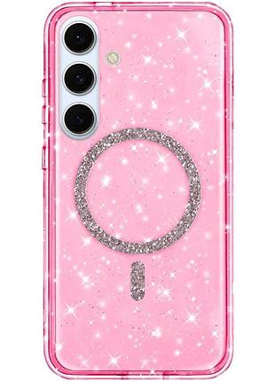 Чехол tpu eclipse sparkle (magfit) для samsung galaxy s25+ / galaxy s24+ стильный защитный кейс с мерцающим эффектом sparkle и