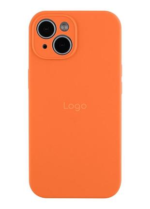 Чехол silicone case full с защитой камеры для iphone 15 kumquat