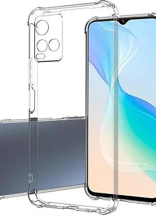 Tpu чохол getman ease logo посилені кути full camera для vivo y21 / y33s безбарвний (прозорий)