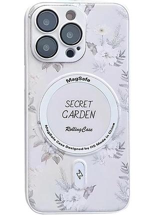 Прочная tpu накладка pc secret garden технология magsafe для iphone 16 pro max white