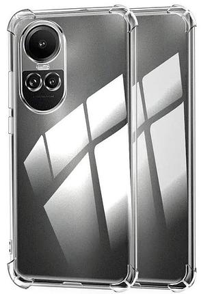Tpu чохол getman ease logo посилені кути full camera для oppo reno 10 / 10 pro безбарвний (прозорий)
