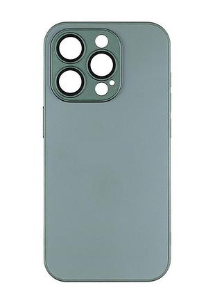 Чехол-накладка стеклянный матовый с защитой камеры matte ag-glass iphone 12 cangling green