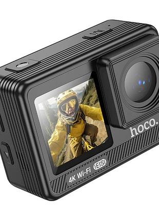 Екшн камера hoco dv102 anti-shake спортивна екшн-камера з двома екранами, роздільною здатністю відео 4k/60 кадрів в секунду, кутом