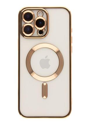 Чехол tpu metallic full camera magsafe для iphone 16 pro max gold