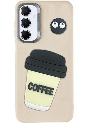 Чехол tpu leather toys для samsung galaxy a17 4g/5g coffee / sand