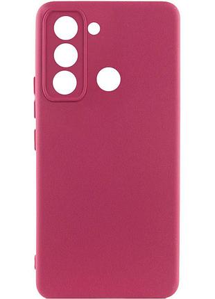 Чехол silicone cover lakshmi full camera (a) для tecno spark 8c бордовый / marsala