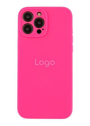 Чехол silicone case full с защитой камеры для iphone 13 pro shiny pink
