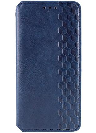 Кожаный чехол-книжка getman cubic (pu) для samsung galaxy a37 5g синий