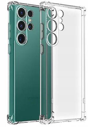 Tpu чохол getman ease logo посилені кути full camera для samsung galaxy s23 ultra безбарвний (прозорий)