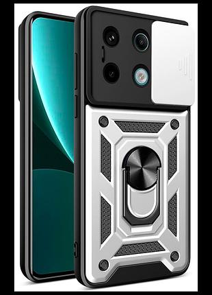 Чехол armor guard shield xiaomi redmi note 13 pro 5g / poco x6 5g silver
