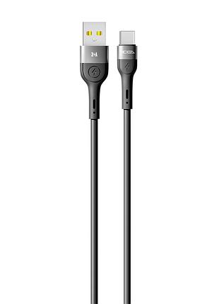 Кабель для заряджання usb ridea rc-xs51 x-silicone usb/type c 60w (20v/3a) 2m чорний