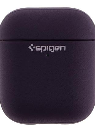 Футляр spigen leather armor с нейлоновым шнурком для airpods 1/airpods 2 purple