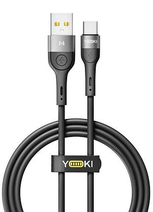 Кабель для заряджання та обміну даними yoki yk-ex11 extra series usb/type c 60 w 3 a/20 v 1.2 m black
