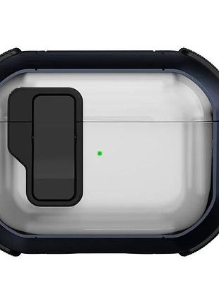 Протиударний захисний чохол locking button кейс для навушників airpods 2 / airpods pro blue