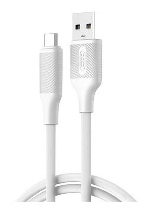 Кабель заряджання xo nb265 usb to type-c 3а/1метр для синхронізації для телефону/смартфону white