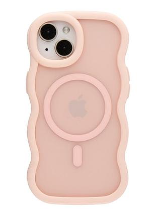 Хвилясті чохли tpu+pc aquawave with magsafe для iphone 13 з матовим покриттям pink
