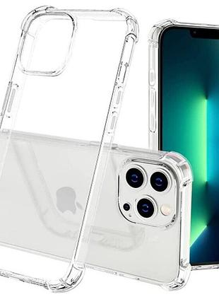Чехол tpu getman ease logo усиленные углы для iphone 13 pro max (айфон 13 про макс) бесцветный (прозрачный)
