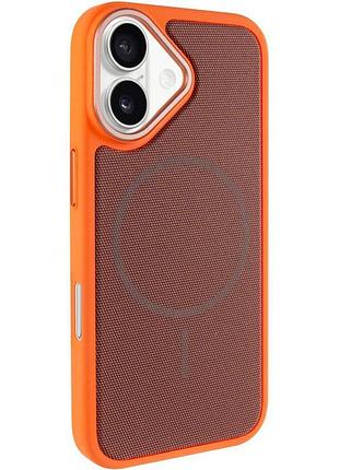 Чехол-накладка techwoven hybrid с magsafe для apple айфон 17 с картхолдером orange / brown