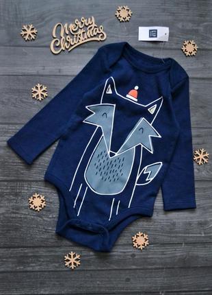 Новогодний боди лисёнок gap 6-12месяцев