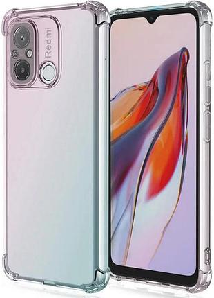 Tpu чехол getman ease logo усиленные углы full camera для xiaomi redmi 12c бесцветный (прозрачный)