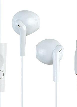Проводные наушники 3.5mm celebrat g34 stereo bas с микрофоном 1.2м white