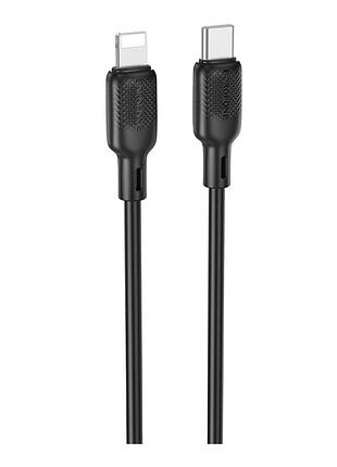 Кабель для зарядки і передачі даних usb borofone bx113 silicone pd27w кабель type-c to lightning 3m для пристроїв apple black