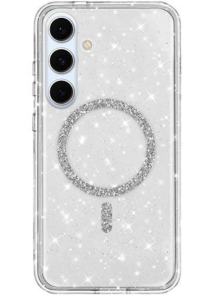 Чехол tpu eclipse sparkle (magfit) для samsung galaxy s25+ / galaxy s24+ стильный защитный кейс с мерцающим эффектом sparkle и