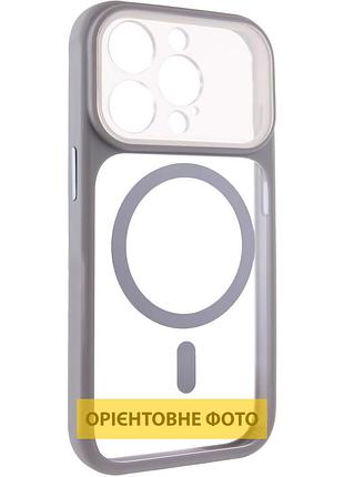 Чехол tpu getman moon clear with magsafe для apple iphone 14 pro (6.1") grey