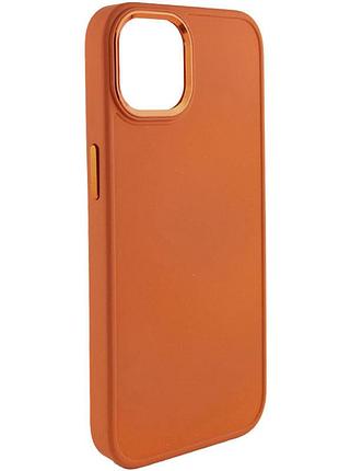 Чехол tpu bonbon metal style для iphone 14 plus (айфон 14 плюс ) оранжевый / papaya