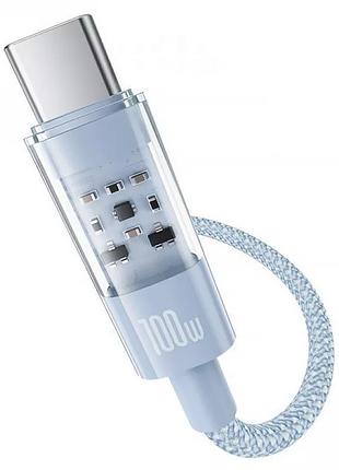 Кабель baseus gem fast charging data cable type-c to type-c 2м для швидкого заряджання та передачі даних 20v/5a blue 5