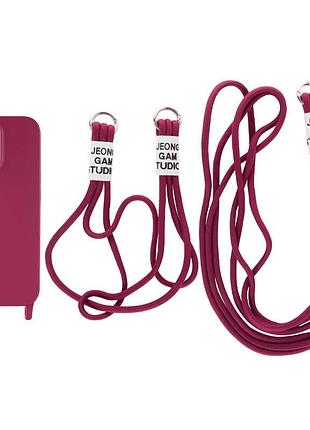 Силиконовый чехол tpu two straps california для apple айфон 13 pro max с двумя ремешками rose red