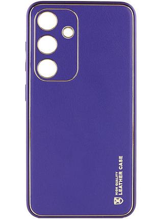 Шкіряний чохол xshield для samsung galaxy s23 fe фіолетовий / ultra violet