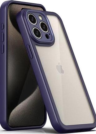 Tpu чехол transparent + colour 1,5mm для apple iphone 14 pro max (6.7") purple