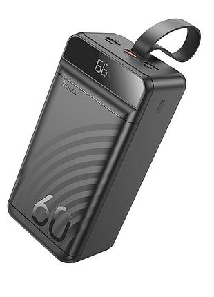Умб power bank hoco j123c element підтримка швидкого заряджання 22.5w/pd20w цифровий дисплей led, вбудований ліхтарик 60000 mah