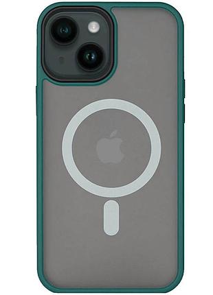 Tpu+pc чохол metal buttons with magsafe для apple iphone 14 (6.1") зелений