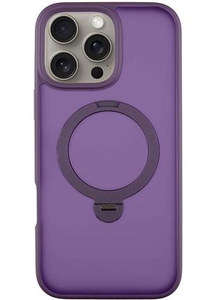Чехол ummi colorful magsafe hq ring для iphone 16 pro с кольцом-подставкой 360° айфон 16 про purple