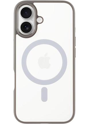 Чехол tpu накладка, pc blueo skin friendly frosted с magsafe для iphone 16 (айфон 16 ) grey