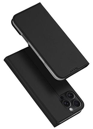 Чехол-книжка dux ducis с карманом для визиток для apple iphone 16 pro max (6.9") черный