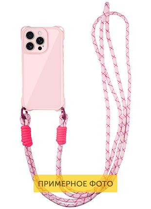 Чохол tpu crossbody with straps для apple iphone 16e (6.1") pink