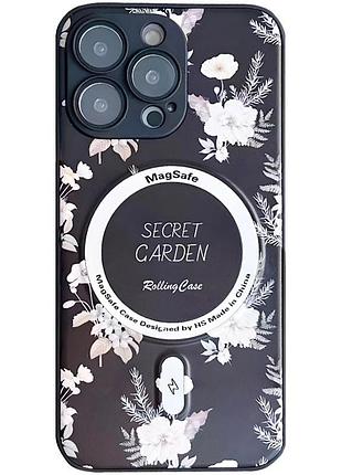 Tpu+pc чехол secret garden with magsafe для apple iphone 16 pro (6.3") black