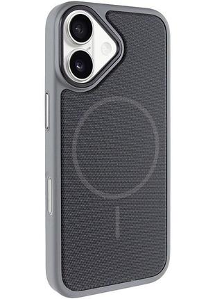 Чохол tpu techwoven hybrid with magsafe для apple iphone 17 (6.3") grey / black