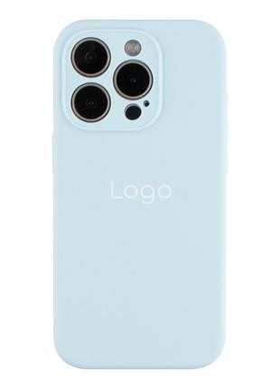 Чохол silicone case full із захистом камери для iphone 15 pro sky blue