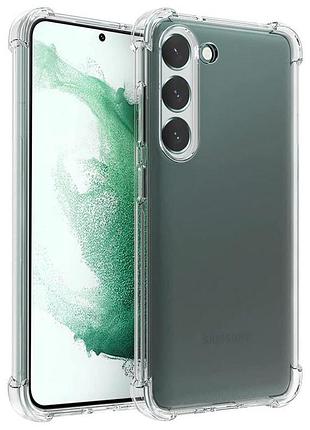 Tpu чохол getman ease logo посилені кути full camera для samsung galaxy s23 безбарвний (прозорий)