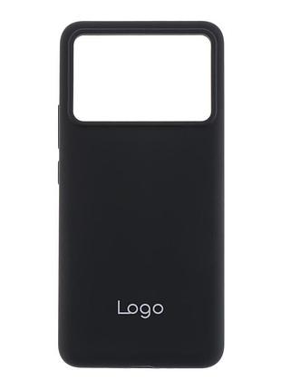 Чохол-накладка liquid silicone (aa) із захистом на камеру для xiaomi poco f6 pro black